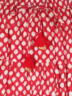 red cotton skirt top - 15430180 - Standard Image - 4
