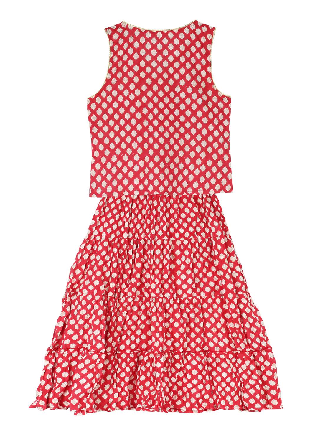 red cotton skirt top - 15430180 - Zoom Image - 2