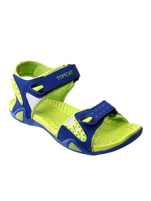 blue leatherette back strap floaters - 15430211 - Standard Image - 1