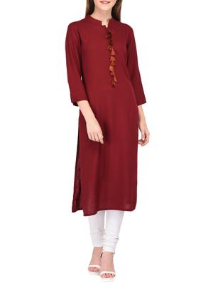 straight kurta with tassels - 15430612 - Standard Image - 1
