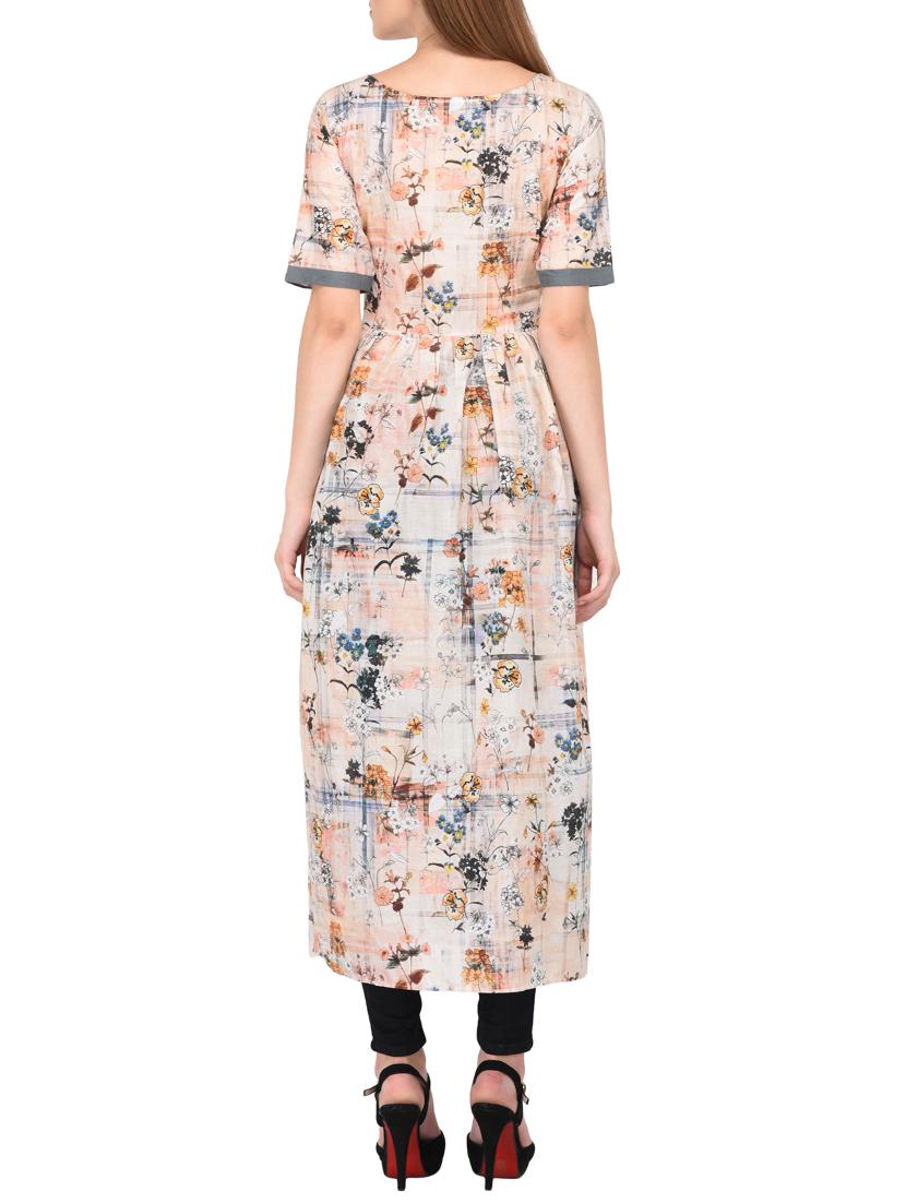 high slit printed kurta - 15430615 - Zoom Image - 3
