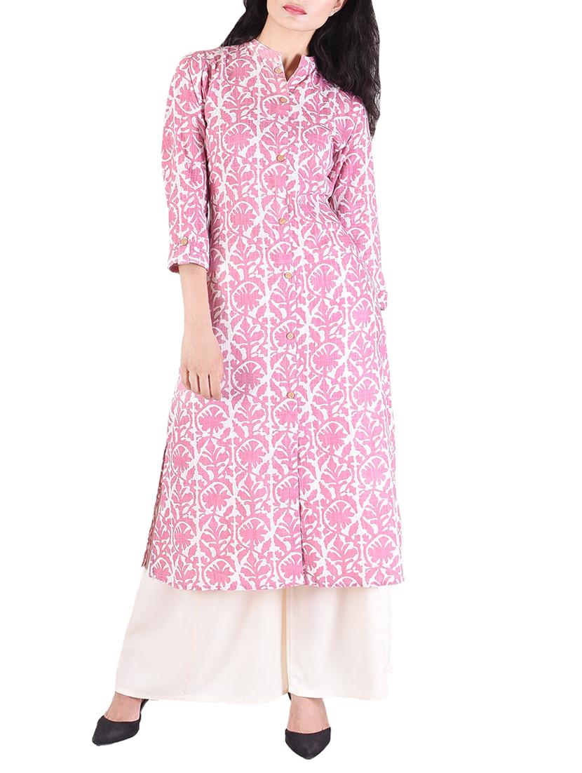 a-line dabu print kurta - 15431162 - Zoom Image - 1