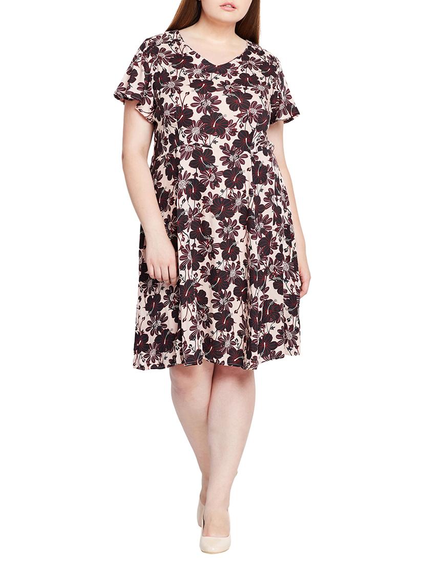 floral fit and flare plus dress - 15431170 - Zoom Image - 1