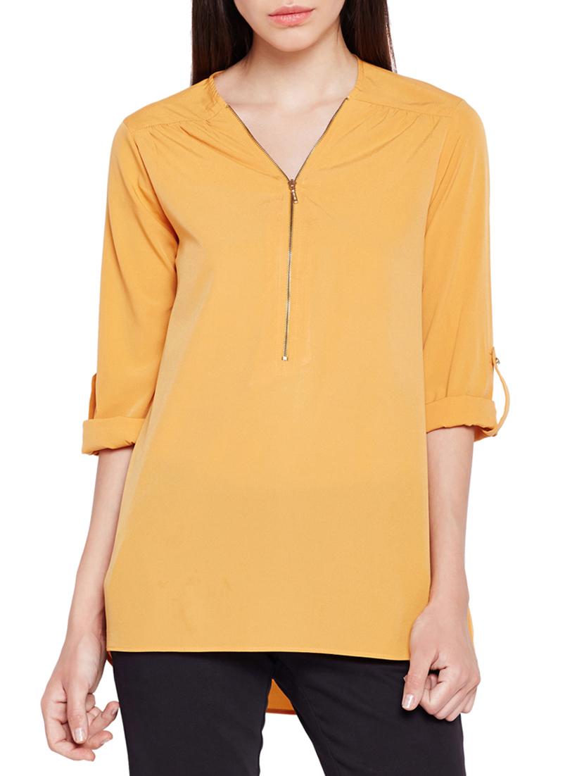 Zip up neck high low tunic - 15431277 - Zoom Image - 1
