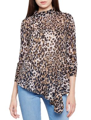 animal print mock neck top - 15431331 - Standard Image - 1