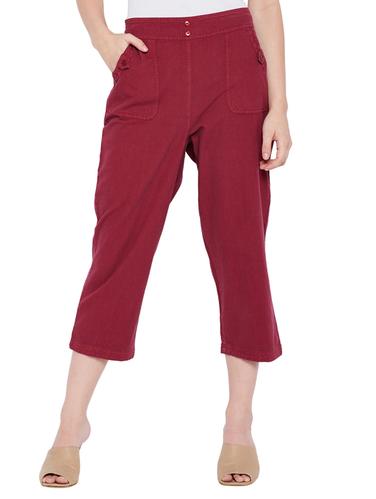mock button elasticated waist capri - 15431360 - Very Small Image - 1