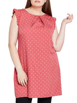 printed frill detail plus tunic - 15431366 - Standard Image - 1