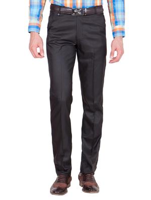 black cotton flat front formal trouser - 15431455 - Standard Image - 1