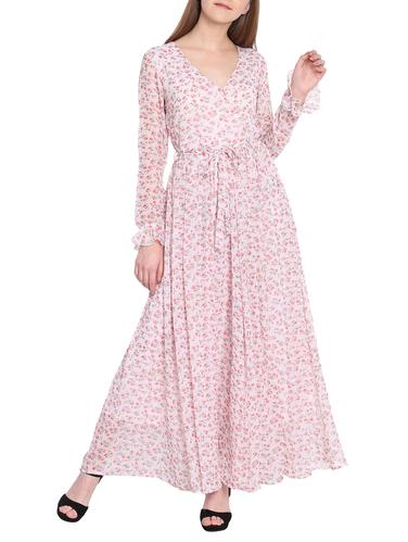 floral belted maxi dress - 15431589 - Very Small Image - 1