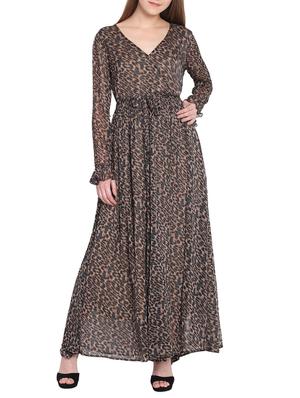 printed belted maxi dress - 15431590 - Standard Image - 1