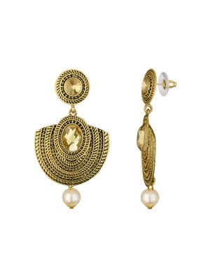 gold metal drop earrings - 15431726 - Standard Image - 3