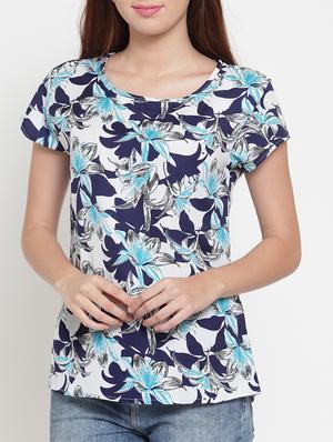 floral round neck top - 15431867 - Standard Image - 1