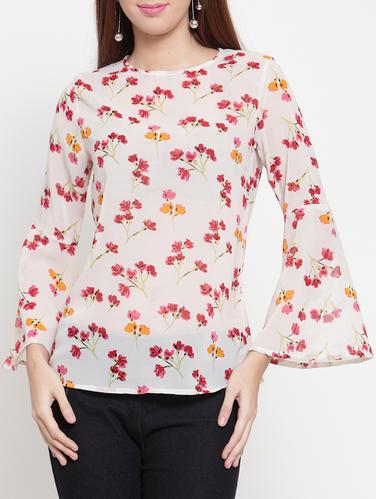 bell sleeve floral top - 15431874 - Very Small Image - 1