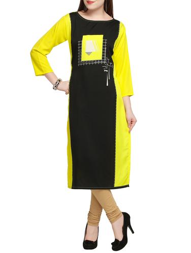 straight color block kurta - 15432187 - Very Small Image - 1