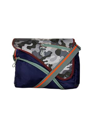 blue polyester messenger sling bag - 15432500 - Standard Image - 1