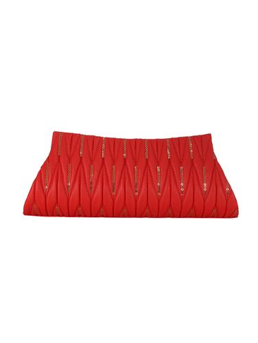 red leatherette (pu) quirky clutch - 15432524 - Very Small Image - 1