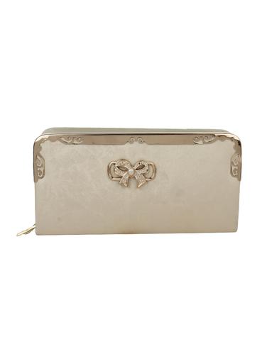 beige leatherette (pu) regular clutch - 15432541 - Very Small Image - 1