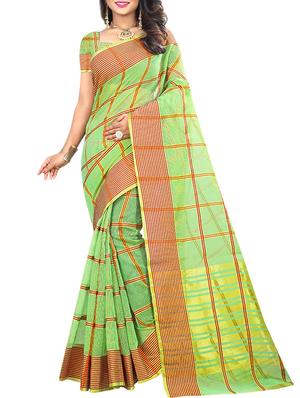 zari checkered woven saree with blouse - 15432637 - Standard Image - 1