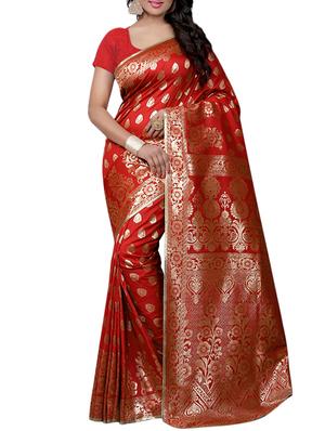 silver zari banarasi saree with blouse - 15432674 - Standard Image - 1