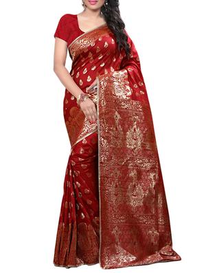 silver zari banarasi saree with blouse - 15432680 - Standard Image - 1