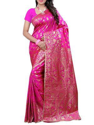 silver zari banarasi saree with blouse - 15432684 - Standard Image - 1