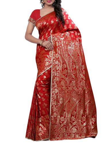 silver zari banarasi saree with blouse - 15432686 - Very Small Image - 1