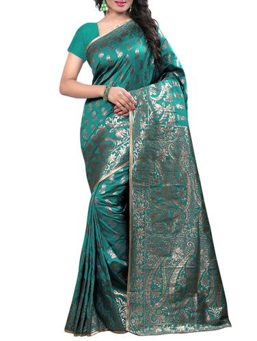 silver zari banarasi saree with blouse - 15432687 - Very Small Image - 1