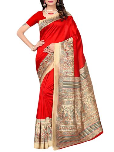 madhubani printed border bhagalpuri saree with blouse - 15432836 - Very Small Image - 1