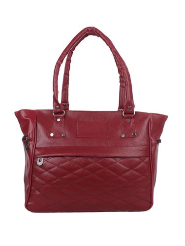 maroon leatherette (pu) regular handbag - 15432998 - Very Small Image - 1