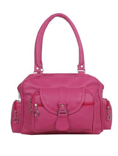 pink leatherette (pu) structured handbag - 15433010 - Very Small Image - 1
