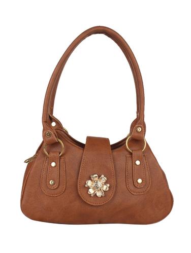 brown leatherette (pu) regular handbag - 15433022 - Very Small Image - 1