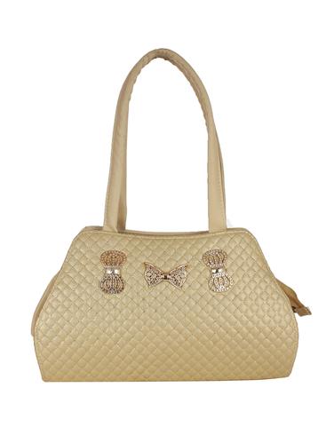 beige leatherette (pu) regular handbag - 15433034 - Very Small Image - 1