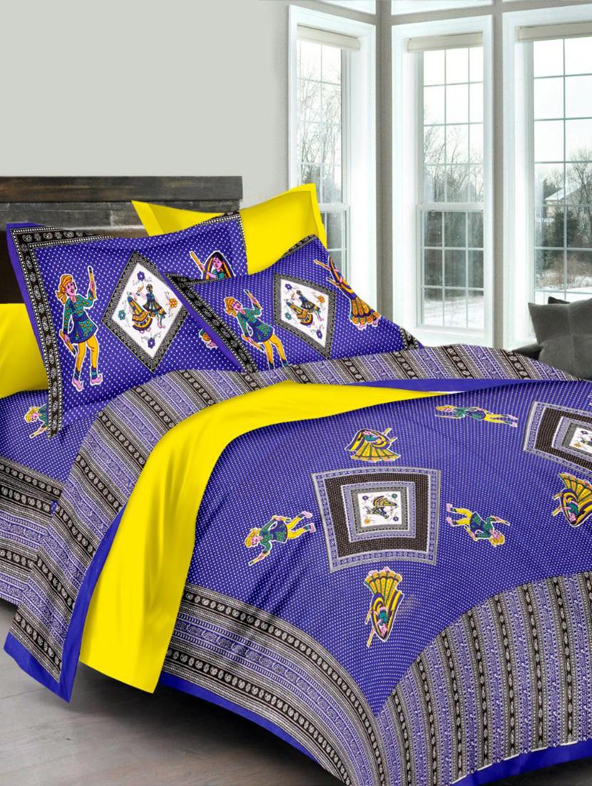 COTTON DOUBLE BED SHEET WITH 2 PILLOW COVERS - 15433196 - Zoom Image - 1