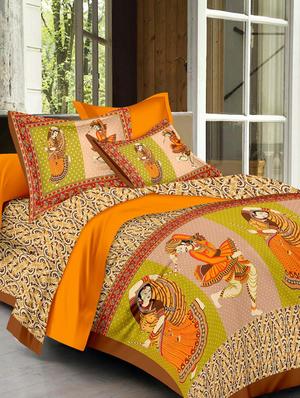 COTTON DOUBLE BED SHEET WITH 2 PILLOW COVERS - 15433252 - Standard Image - 1