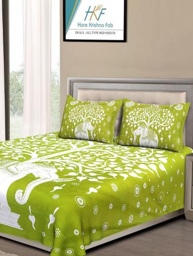 COTTON DOUBLE BED SHEET WITH 2 PILLOW COVERS - 15433274 - Very Small Image - 1