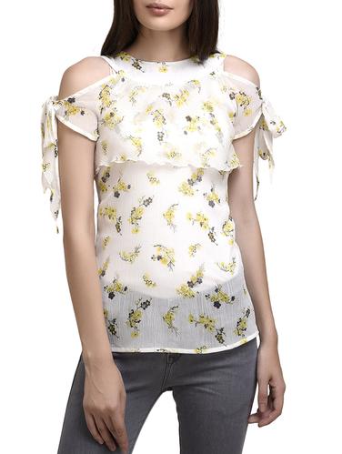 tie-up sleeved floral top - 15433306 - Very Small Image - 1