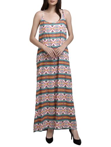 Aztec print halter neck maxi dress - 15433331 - Very Small Image - 1