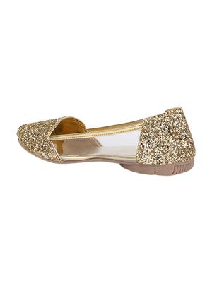 gold slip on ballerinas - 15433344 - Standard Image - 3