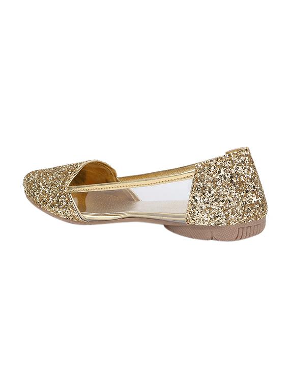 gold slip on ballerinas - 15433344 - Zoom Image - 3
