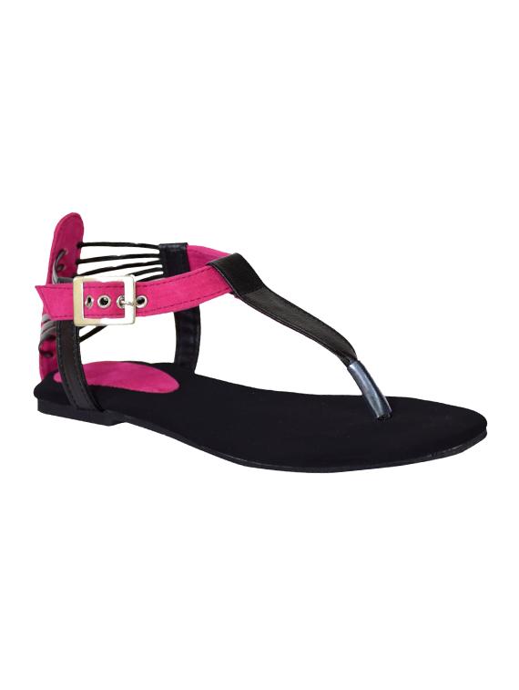 pink t-strap sandals - 15433348 - Zoom Image - 1