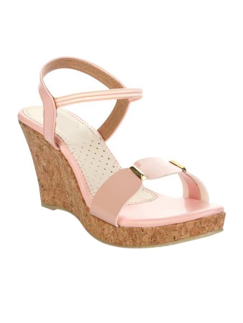 pink back strap wedges - 15433385 - Standard Image - 1
