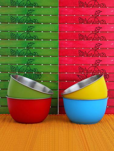 vagmi Micro Stainless Steel Plastic Coated Bowls Set (Multicolor, Pack of 4) - 15433686 - Very Small Image - 1
