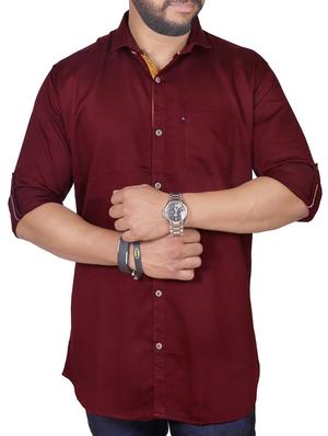 red cotton casual shirt - 15433738 - Standard Image - 1