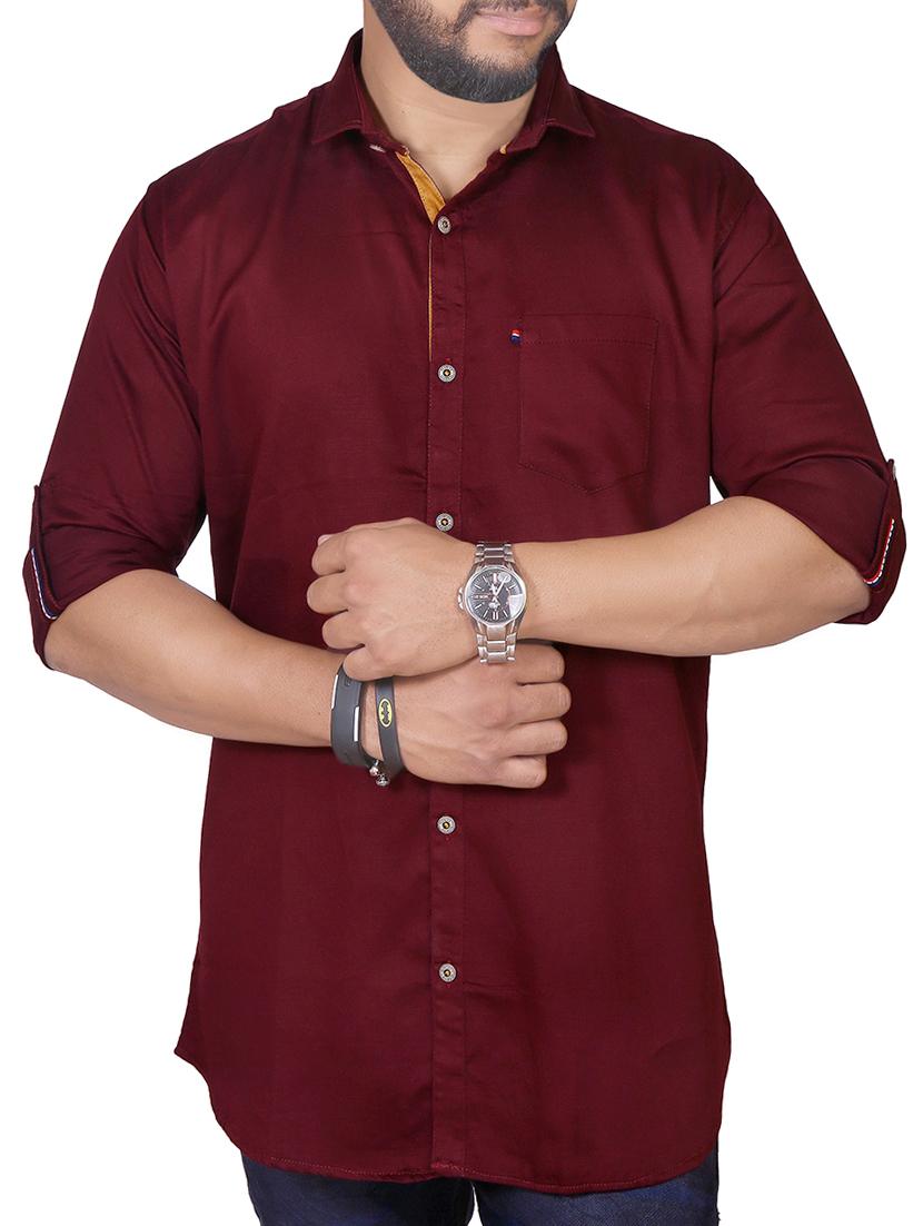 red cotton casual shirt - 15433738 - Zoom Image - 1