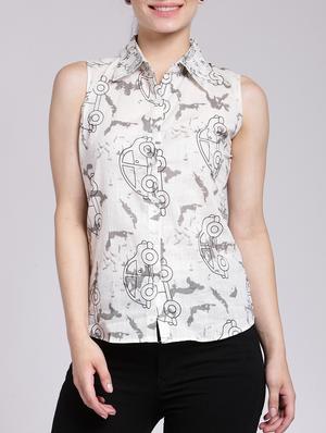 Sleeveless Printed Shirt - 15434270 - Standard Image - 1