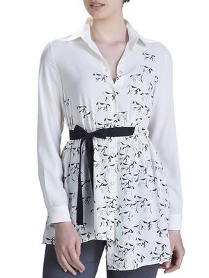 bow tie-up asymmetric tunic - 15434478 - Standard Image - 1