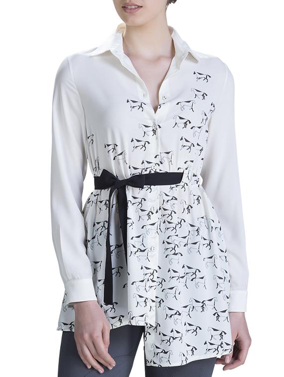 bow tie-up asymmetric tunic - 15434478 - Zoom Image - 1
