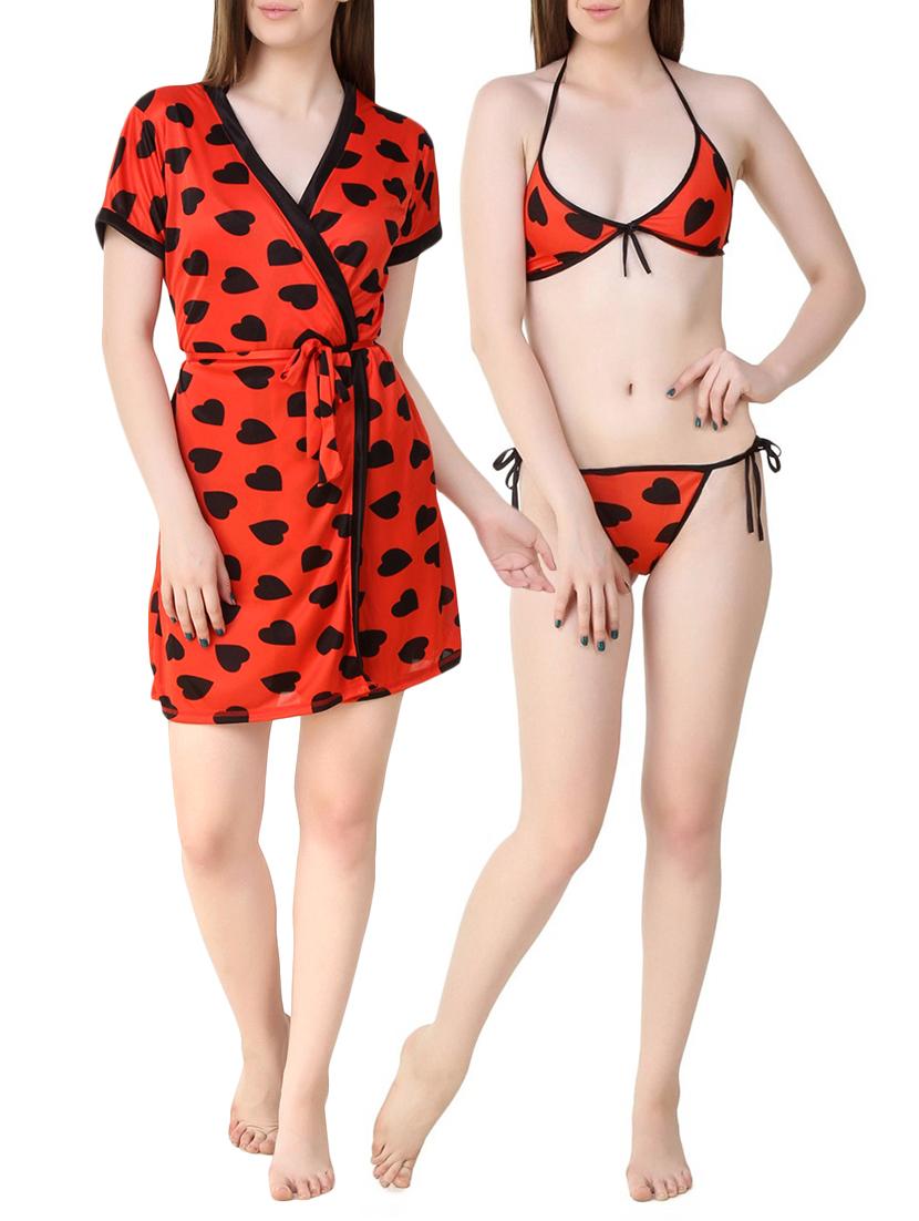 printed robe and bikini set - 15434597 - Zoom Image - 1