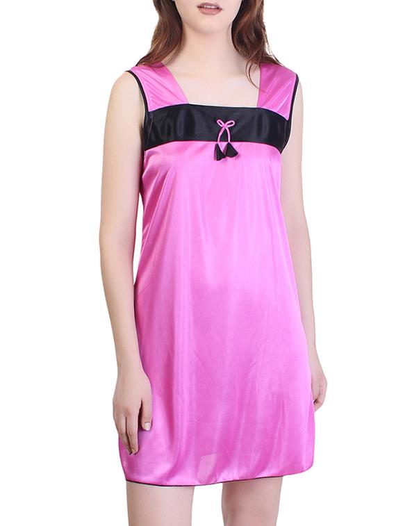 bow detail square neck short nighty - 15434614 - Zoom Image - 1