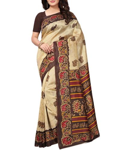 Conversational printed saree with blouse - 15434629 - Very Small Image - 1
